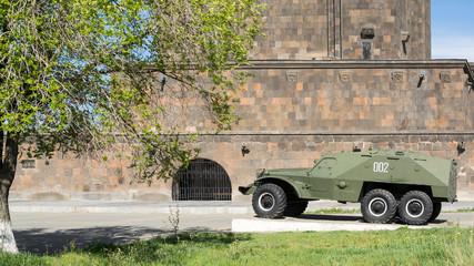 A BTR-152 armored personnel carrier in front of military museum in Victory park, Yerevan, Armenia
