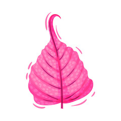 Pink Leaf Decorative Vector Element Isolated on White Background
