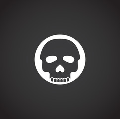 Skull icon on background for graphic and web design. Creative illustration concept symbol for web or mobile app