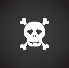 Skull icon on background for graphic and web design. Creative illustration concept symbol for web or mobile app