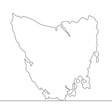Tasmania Map Outline Border