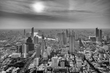 Bangkok evening view in the business district