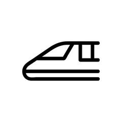 High-speed train icon vector. Thin line sign. Isolated contour symbol illustration