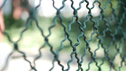 Image with a Part of a Metallic Fence from a Protection Area Perimeter