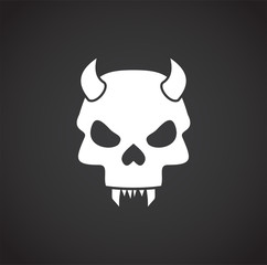 Skull icon on background for graphic and web design. Creative illustration concept symbol for web or mobile app