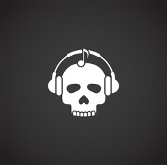 Skull icon on background for graphic and web design. Creative illustration concept symbol for web or mobile app