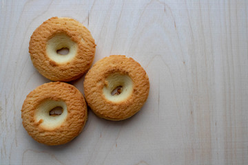 cookie rings isolated on white background.food dessert