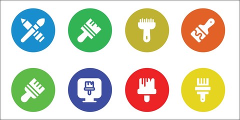 Modern Simple Set of paint-brush Vector filled Icons
