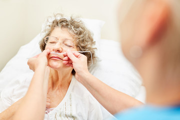 Sick senior with nasogastric tube