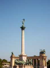 Fototapeta na wymiar Heroes square in Budapest, Hungary