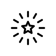 Star shining glitter icon vector. Thin line sign. Isolated contour symbol illustration