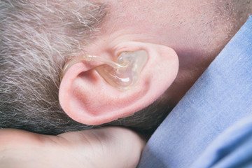 close-up on the hearing aid