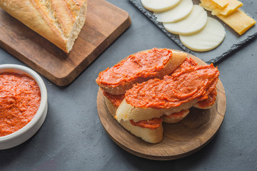 Sobrasada with bread typical mallorca spain