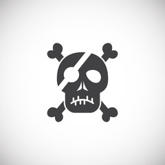 Skull icon on background for graphic and web design. Creative illustration concept symbol for web or mobile app