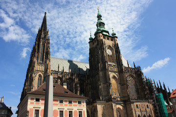 St Vitus cathedral, South view, Prague, Czech Republic