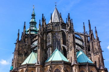 St Vitus cathedral, back view, Prague, Czech Republic