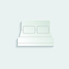 bed icon paper vector, rest icon