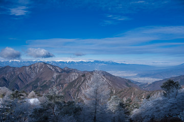 三ツ峠,冬山,雪,青空,風景,景色