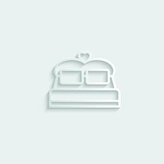 bed icon paper vector, rest icon