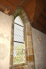 Quimper détail d'un vitrail de la cathédrale de la ville de Quimper