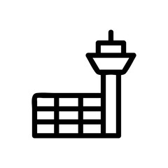 Airport icon vector. Thin line sign. Isolated contour symbol illustration