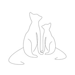 Cats animal on white background vector illustration