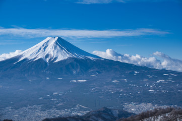 富士山,三ツ峠,雪,冬,風景,青空