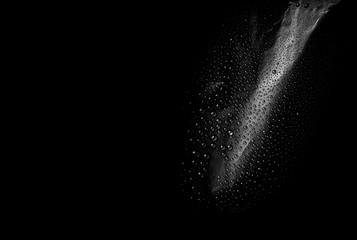 water drop texture on black background, water splash - 322277716