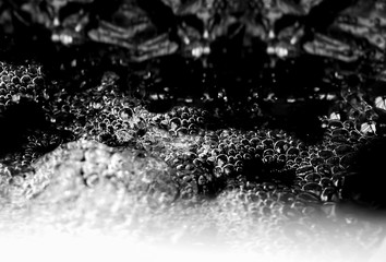 water splash on black background,  water drop texture