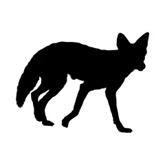 Foto op Canvas Coyote (Canis latrans) Silhouette Vector Found In Map Of North America © Amyphotostory