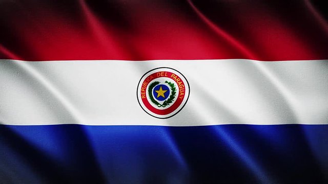 Flag of Paraguay Waving Background