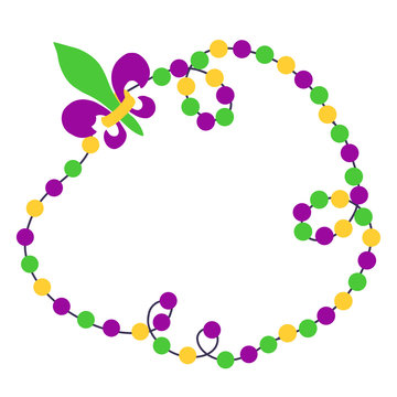 recommend clip art: Mardi Gras beads background with place for text