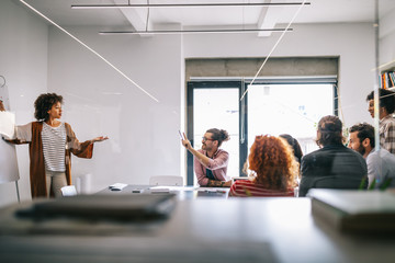 Business people good teamwork in office. Teamwork successful meeting workplace concept.