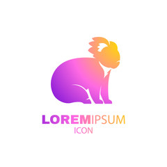 Silhouette of koala in gradient color style. Vector trend icon.