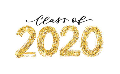 Obraz na płótnie Canvas Class of 2020. Modern calligraphy. Vector illustration. Hand drawn brush lettering Graduation logo. Template for graduation design, party, high school or college graduate, yearbook.