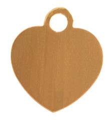 gold heart shape decoration isolated on white