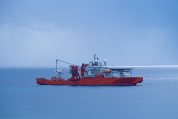 Offshore ship crane in the sea