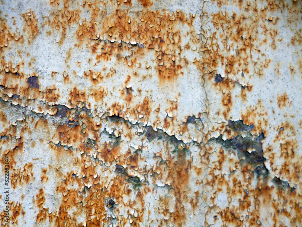 Wall mural old rusty wall. corrosion surface in detail. metal texture background