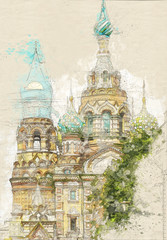 Fototapeta premium Church of the Savior on blood in Saint-Petersburg