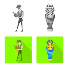 Isolated object of story and items sign. Collection of story and attributes stock vector illustration.