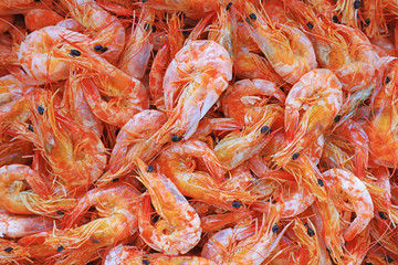 Dried shrimp on the market