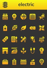 Modern Simple Set of electric Vector filled Icons