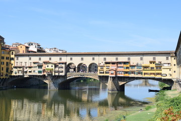 Fototapeta na wymiar Beautiful old bridge in Florence Tuscany Italy Europe 