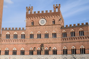 Fototapeta na wymiar Beautiful view Piazza del Campo Siena Italy Europe