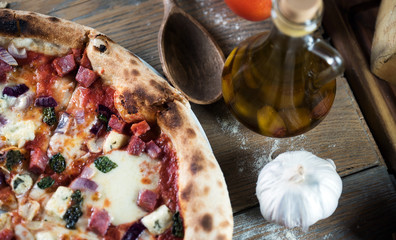 Traditional Neapolitan Pizza. Food Concept
