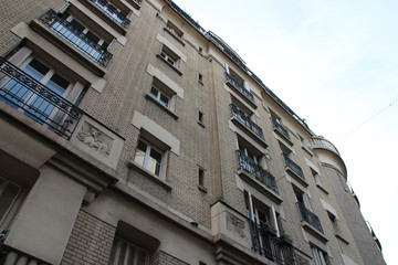 flat buildings in montmartre in paris (france)