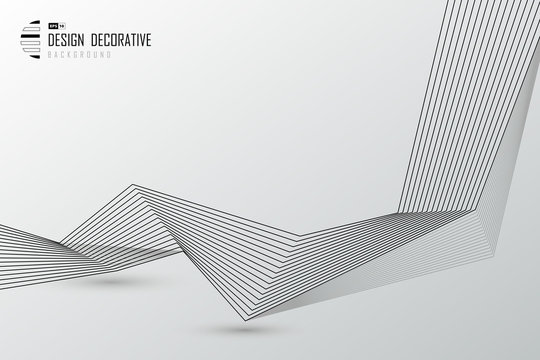 Abstract black line tech pattern artwork decorative design background. illustration vector eps10