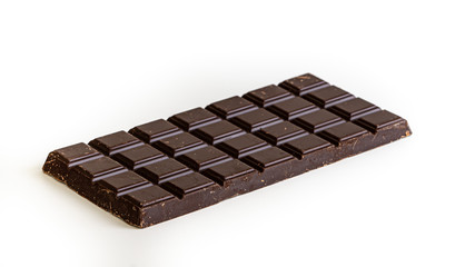 One big dark chocolate bar. Isolated. White background. 