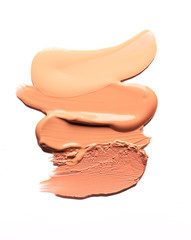 Make up foundation brush strokes white isolated background