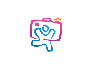 Kids photography logo symbol or icon template